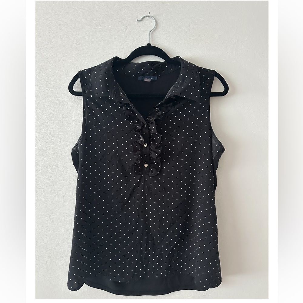 Tommy Hilfiger Black Polka Dot Blouse
